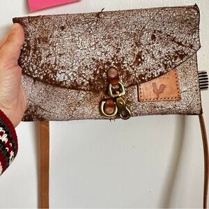 Meanwhile Back in the Farm Birch White Leather Envelope Clutch & Crossbody